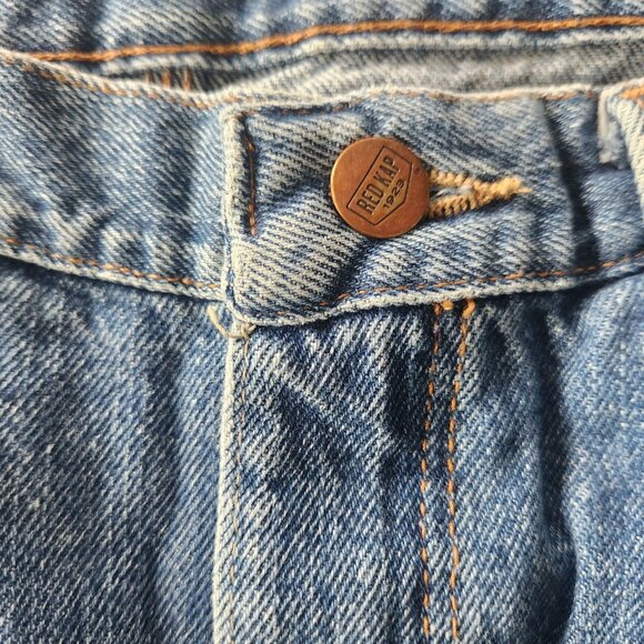 RED KAP Jeans Blue Denim Carpenter Work Pants Retro 100% Cotton 34x30 NEW READ* - Picture 8 of 12